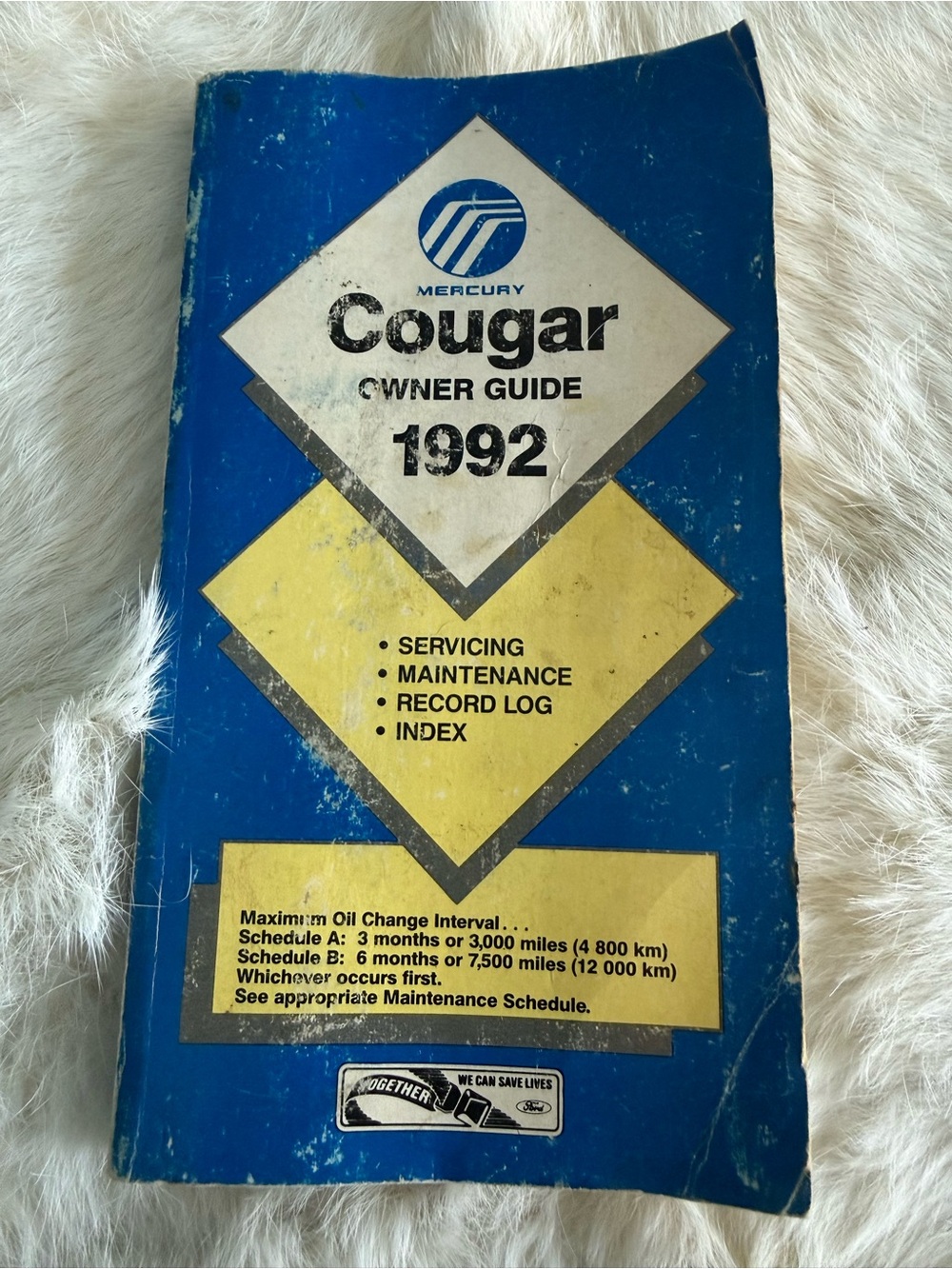 Vintage 1992 Mercury Cougar Owners Manual For Servicing Maintenance Record Keep